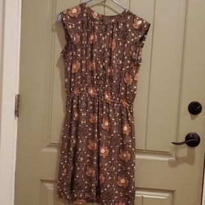 Brown Floral Dress